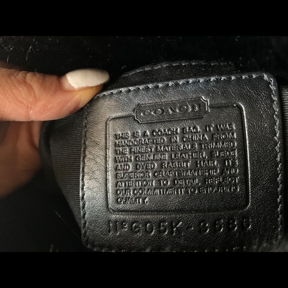 Coach Y2K fur lined silk purse with suede and brass. - Picture 9 of 10